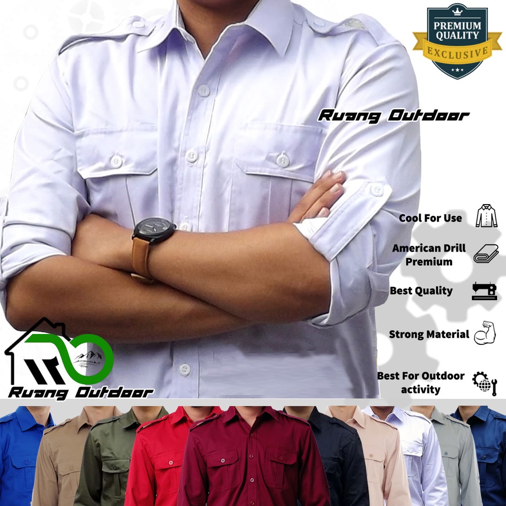 Jual Baju Kemeja Pdl Pdh Lapangan Lengan Panjang Pakaian Atasan