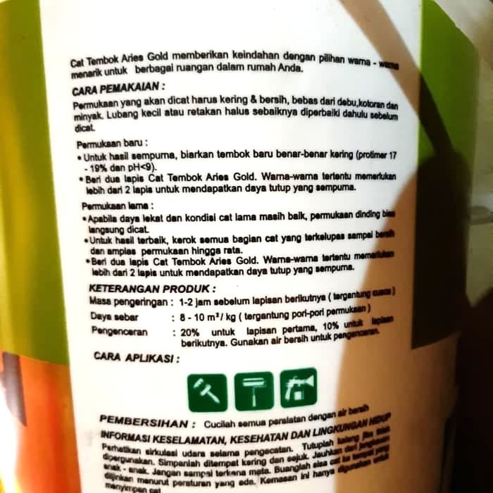 Jual CAT TEMBOK ARIES GOLD 18KG AVIAN PAINT ( KHUSUS GOJEK / GRAB
