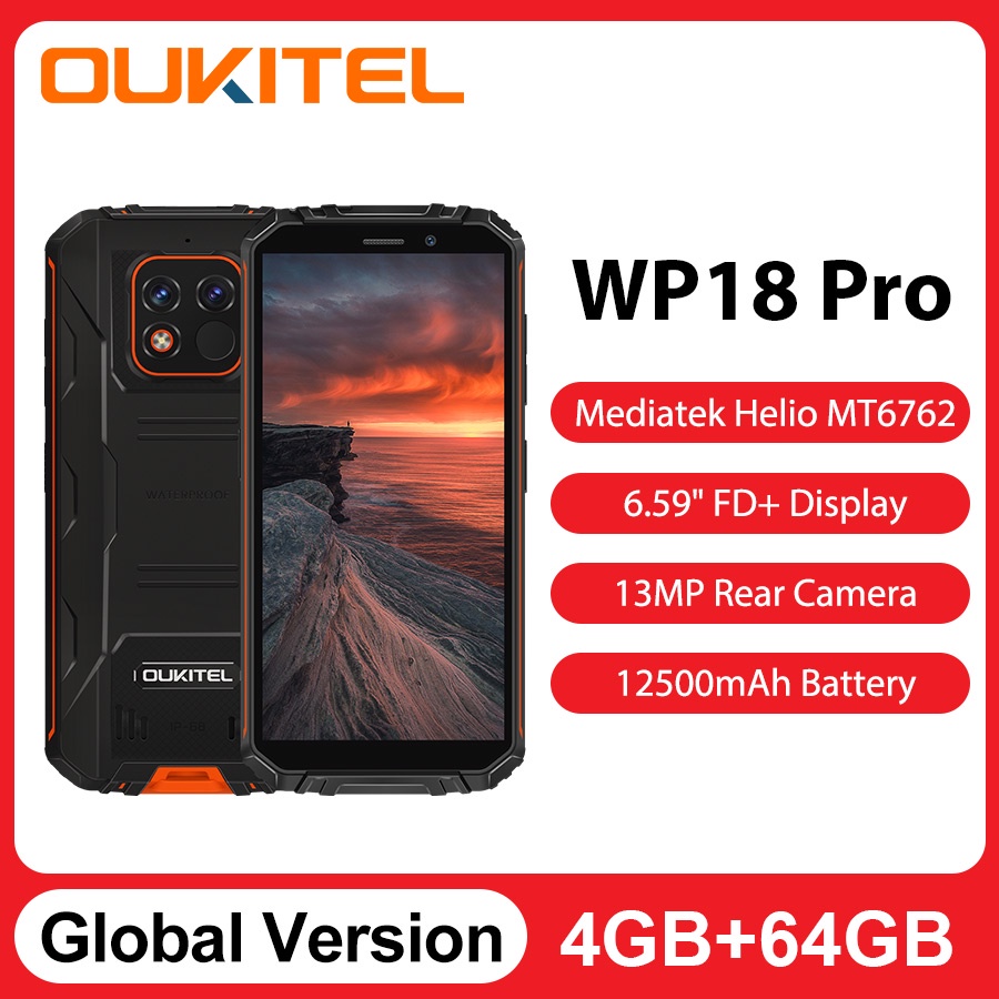 Jual Oukitel WP18 Pro Smartphone Rugged 12500mAh 4GB RAM 64GB ROM