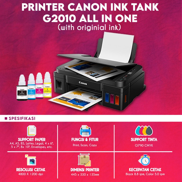 Jual PRINTER CANON G2010 PRINT SCAN COPY INK TANK INFUS CARTRIDGE CA91