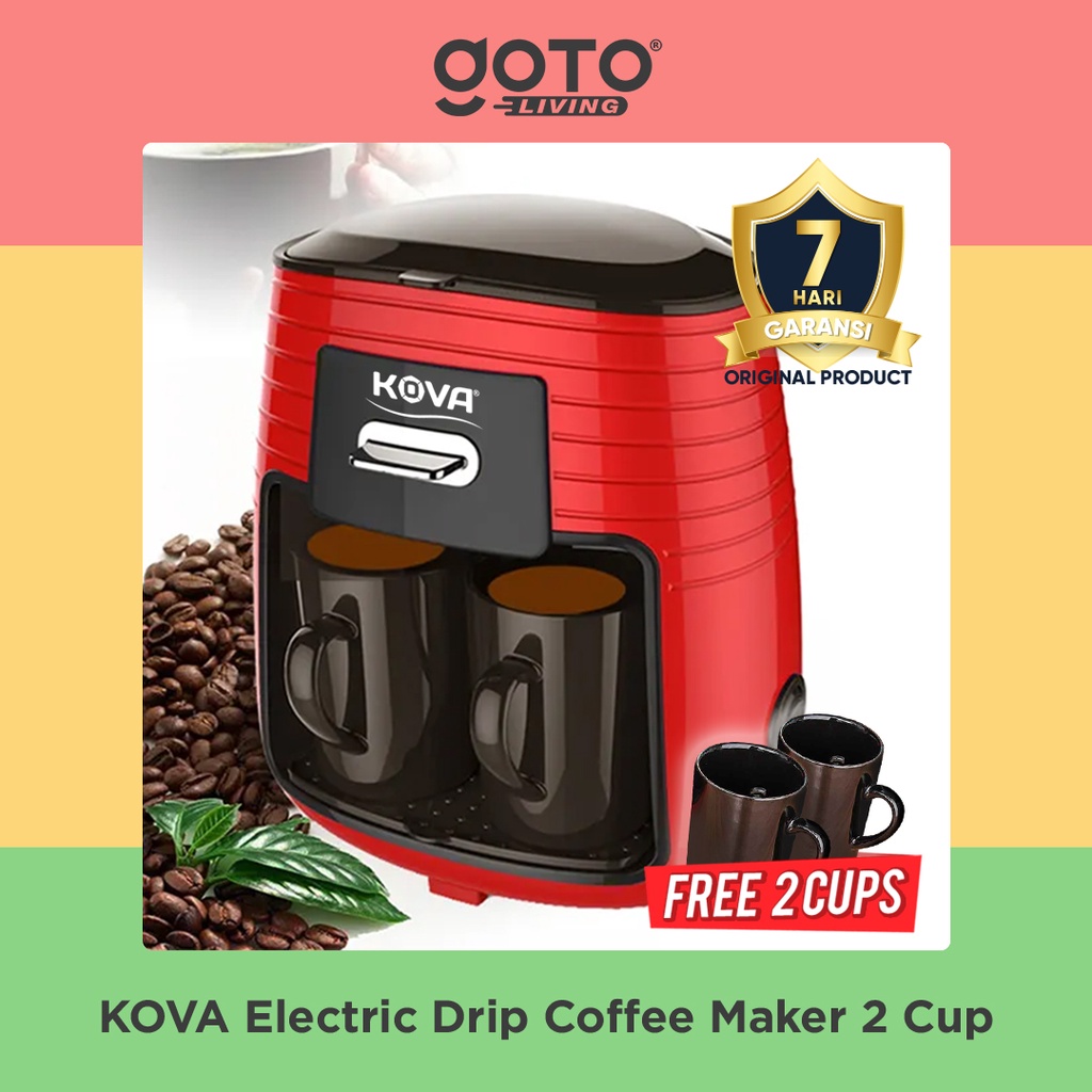 Samono 750ML Coffee Maker Mesin Kopi Multifungsi 2 in 1 Anti Bocor 600Watt Low  Watt Bahan Plastik SW-CMB06B Black