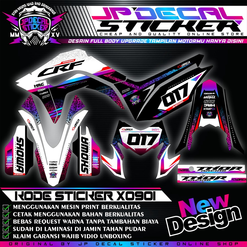 Jual Decal Crf L Super Glosy Full Body Motif Flower Decal Honda Crf L Full Body