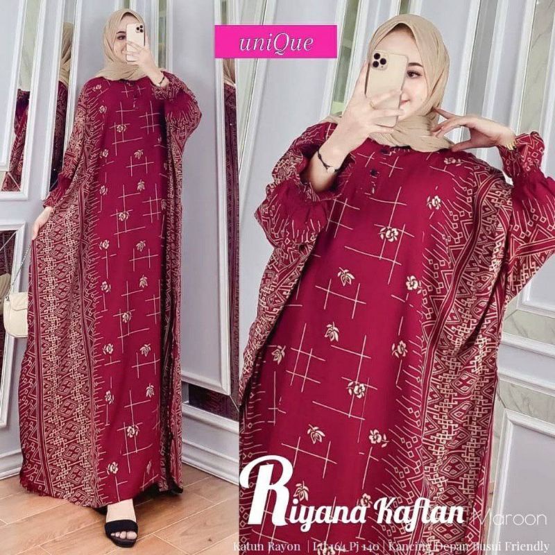 Jual Harga Grosiran Bara Kaftan Long Dress Jumbo Daily Busui Motif