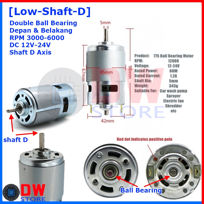 Jual Dinamo Dc Motor V Rpm High Speed High Torque W Rs Rs Shopee Indonesia