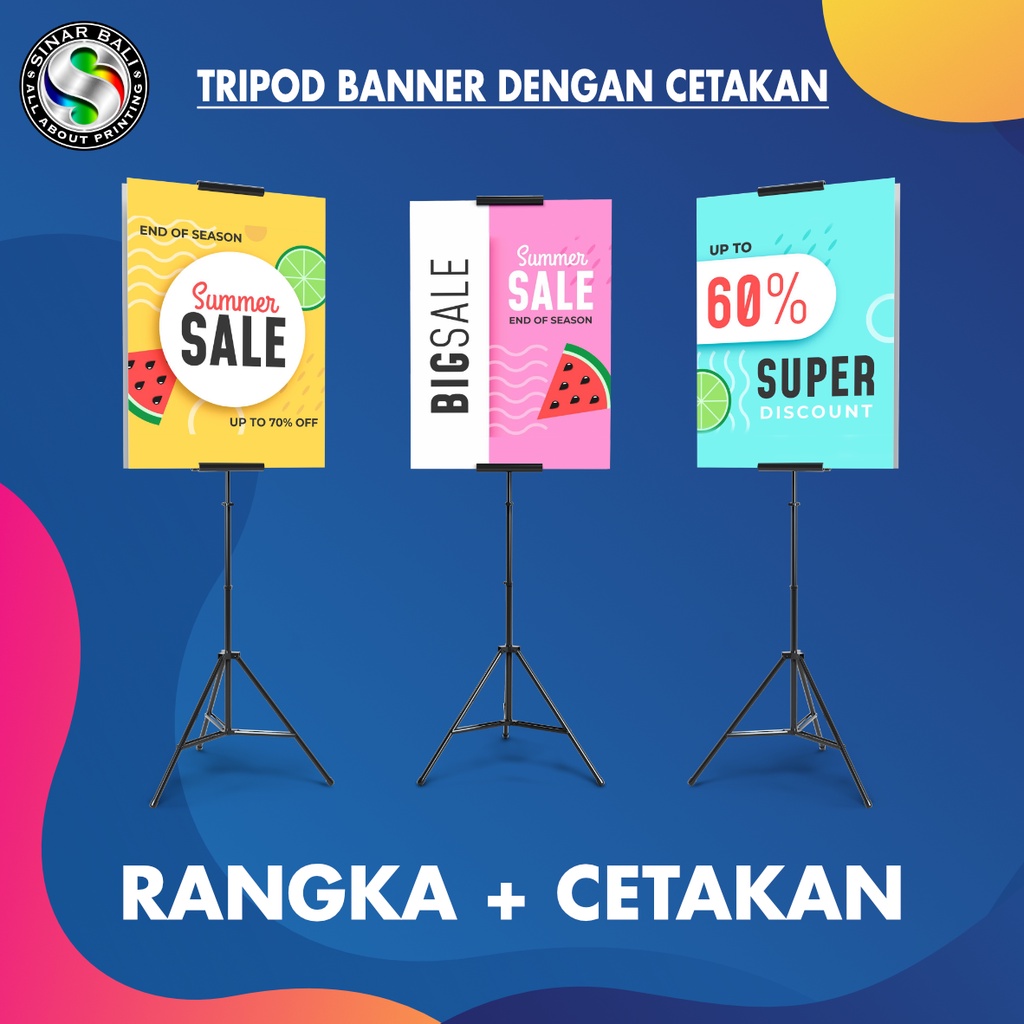 Jual CETAK Tripod Banner Tripod Stand Banner Tripod Banner Sisi Shopee Indonesia