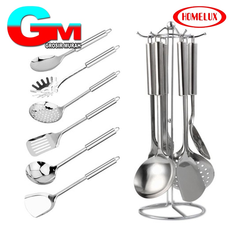 Jual Spatula Stainless Steel Set Pcs Plus Holder Shopee Indonesia