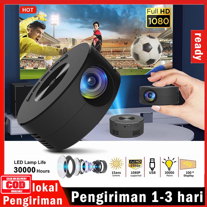 Jual YT200 Mini Portable Proyektor Home Theater Beamer Pelindung Mata ...