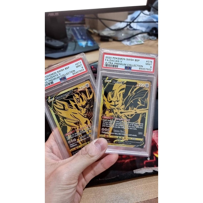 Jual ZACIAN V AND ZAMAZENTA V BLACK GOLD PSA 9 SET Shopee Indonesia