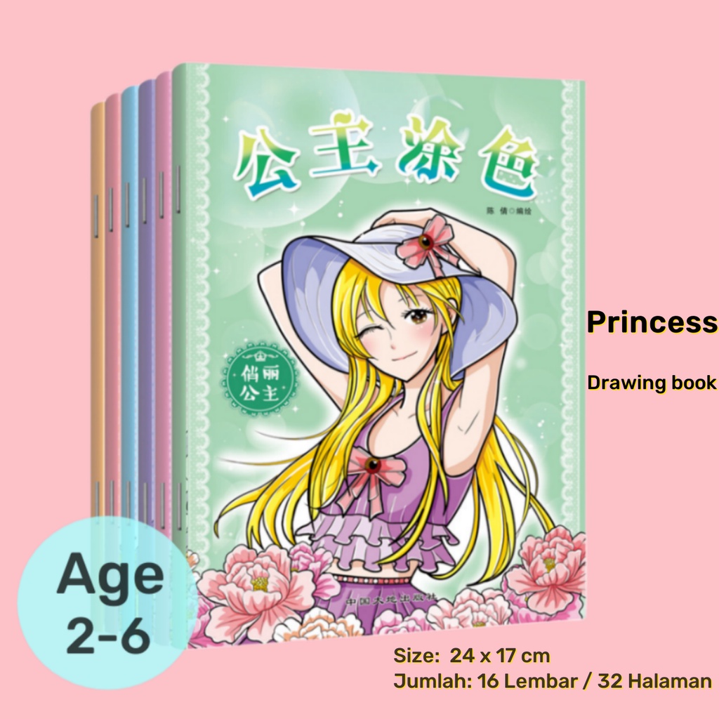 Jual Princess Drawing Diy Buku Gambar Mewarnai Anak Perempuan Art Craft Buku Edukasi Coloring