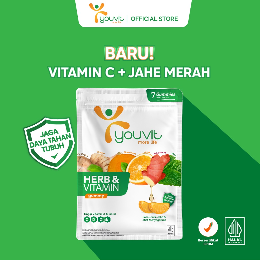 Jual Youvit Herb & Vitamin 7 Hari Herbal + Jahe Merah untuk Daya Tahan