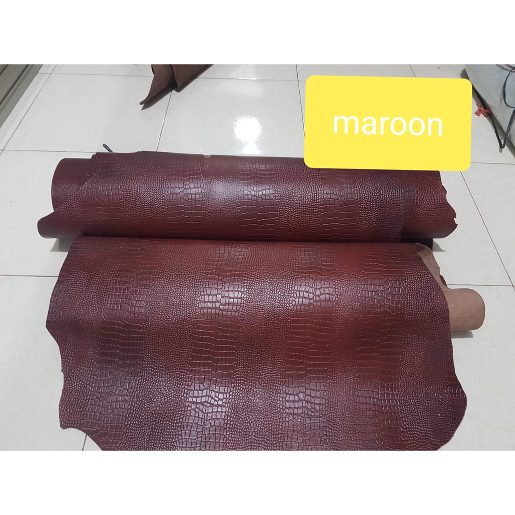 Jual Kulit Sapi Emboss Motif biawak Kulit Sapi Emboss lizard bahan tas ...