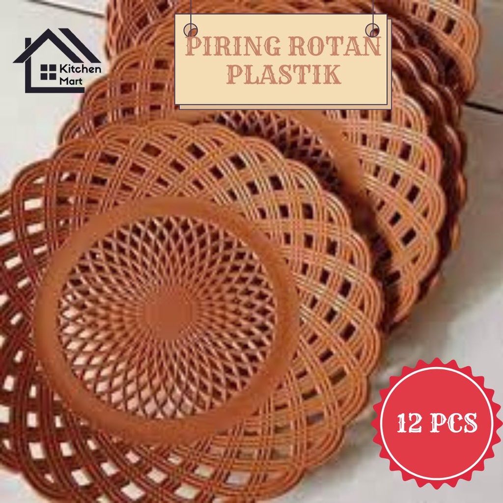 Jual Piring Anyam Plastik Piring Rotan Plastik 12 Pcs Shopee Indonesia