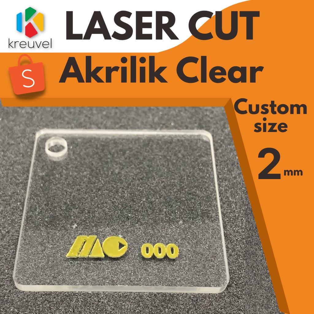 Jual ACRYLIC AKRILIK LEMBARAN 2mm CLEAR LASER CUTTING CUSTOM CUT