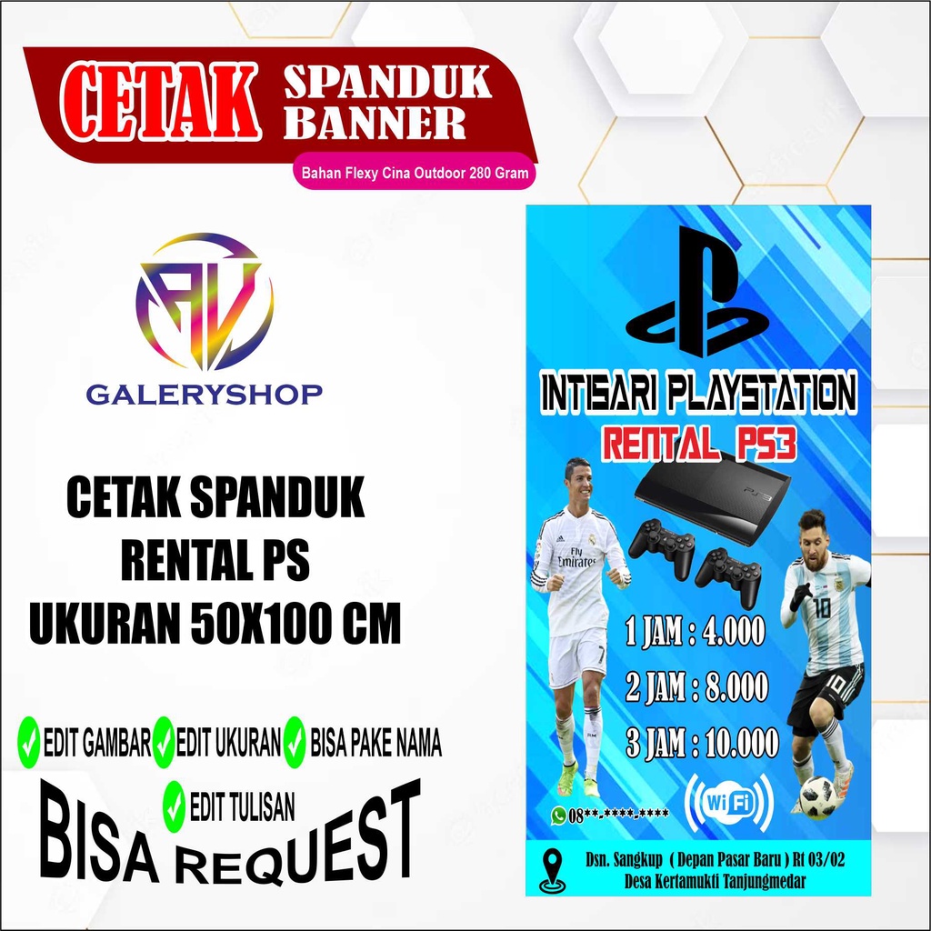 Jual cetak spanduk banner rental ps3 custom dll. | Shopee Indonesia