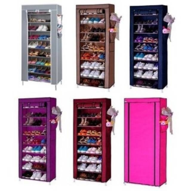 Jual RAK Sepatu 10th 9 Susun Rakitan rak baju rak tas Shoes Rack with ...