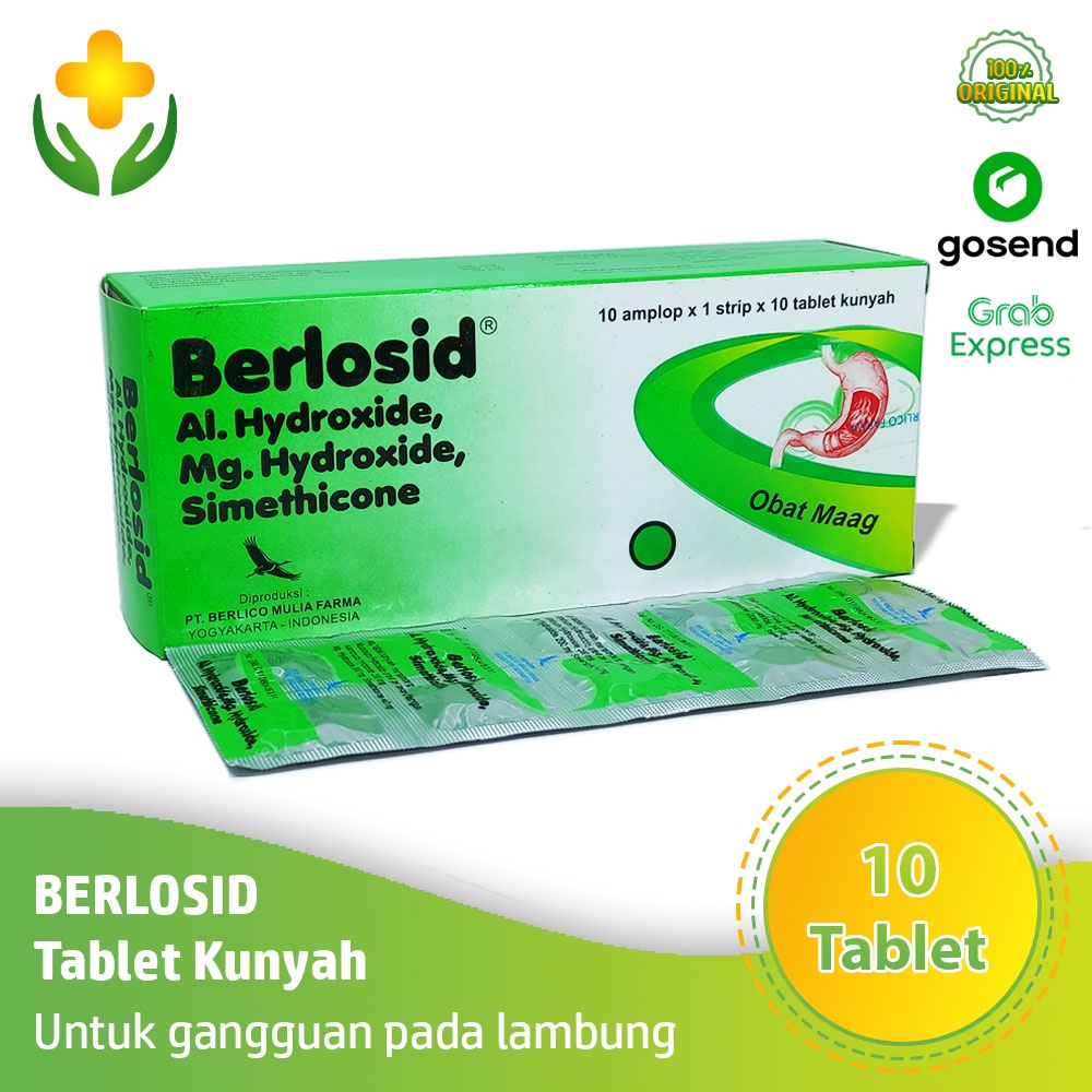 Jual Berlosid Strip 10 Tablet Obat Maag Nyeri Ulu Hati Antasida Asam