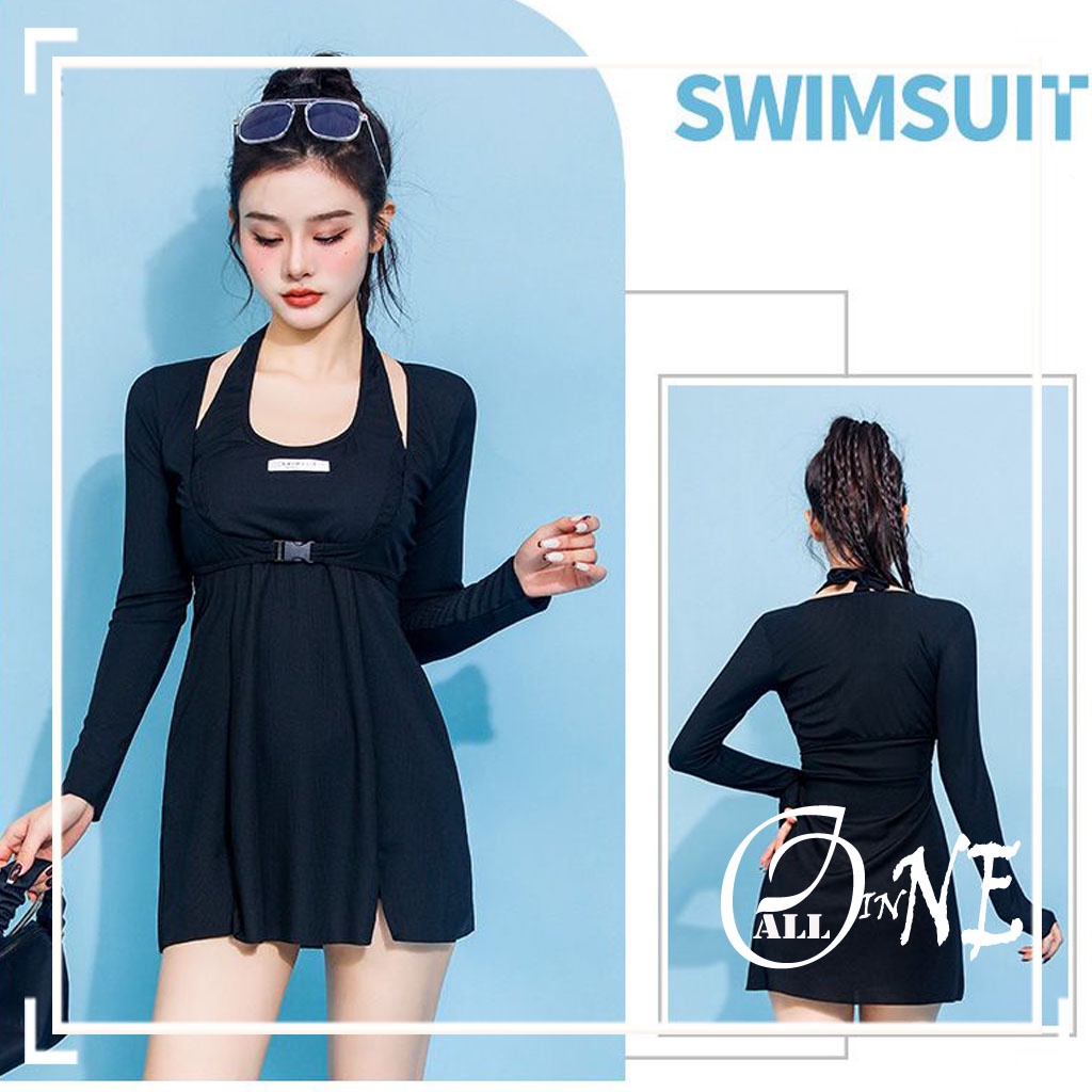 Jual ALL IN ONE Swimsuit Baju Renang Wanita Modelan Tanktop Dengan Additional Outer Shopee