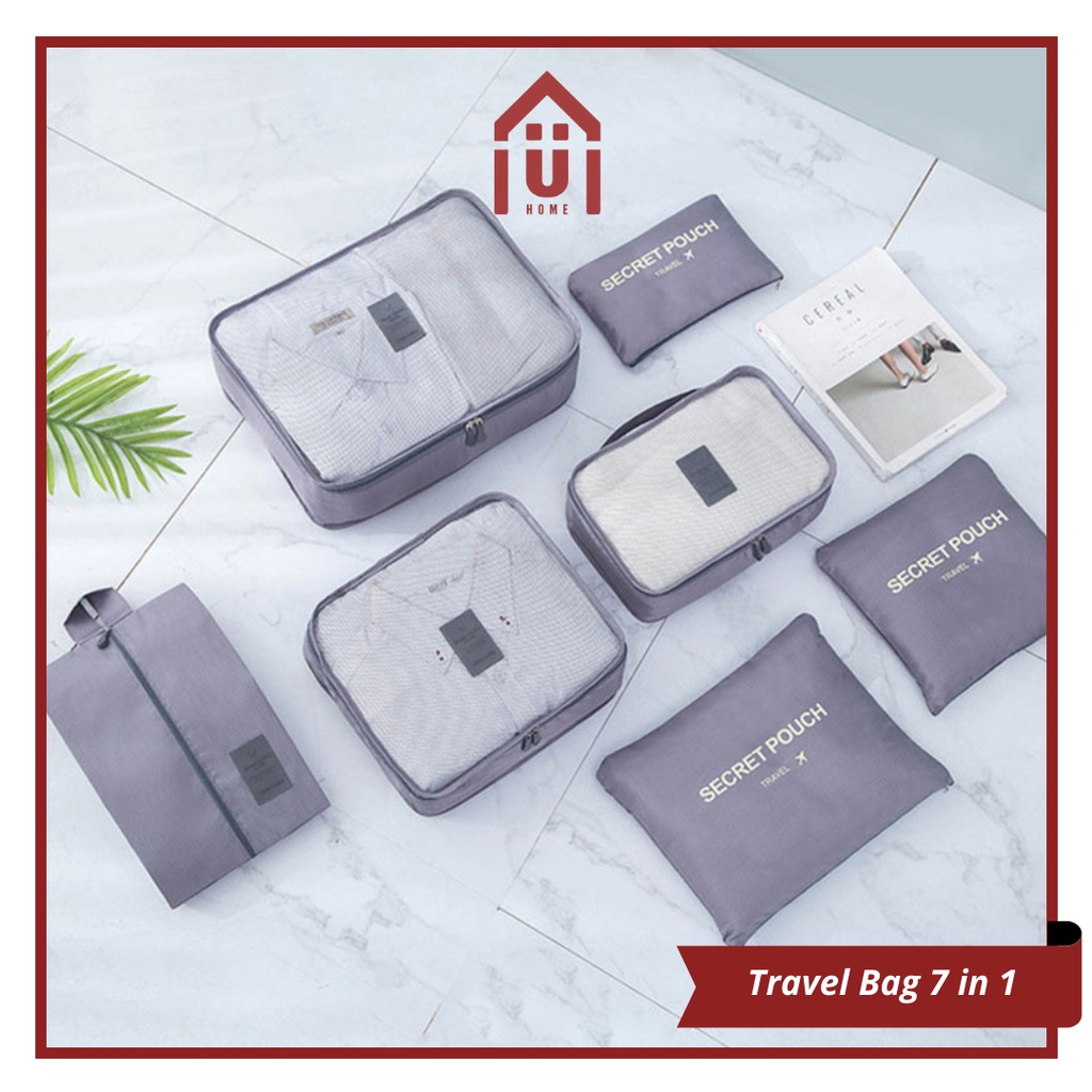 Jual UNISO [7 IN 1] TRAVEL BAG TAS TRAVEL ORGANIZER BAG POUCH SET