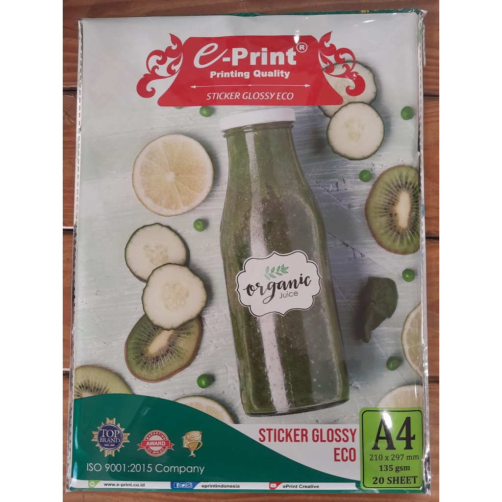 Jual Sticker A4 Glossy Eco 135 gsm EPrint Murah Bagus Original
