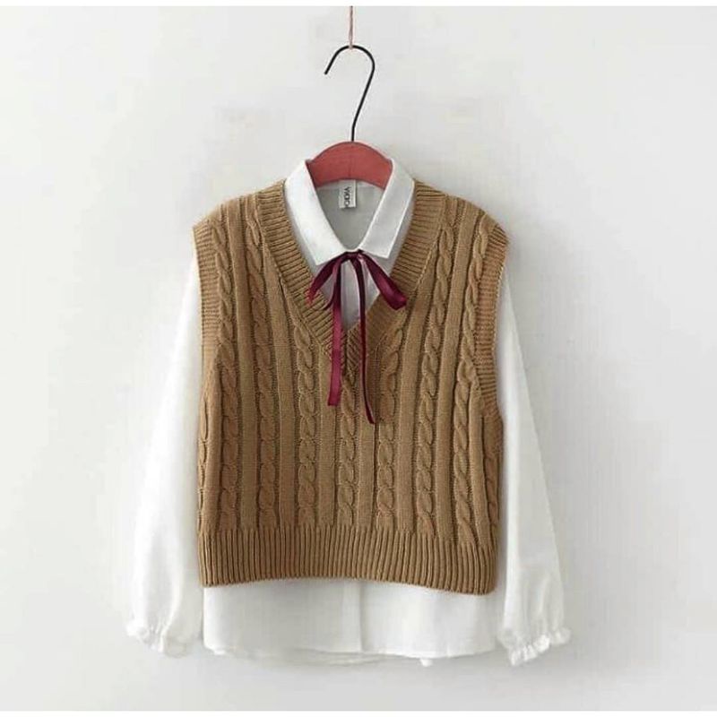 Jual Rompi rajut vest |rompi rajut cabel |rompi rajut korea | Shopee ...
