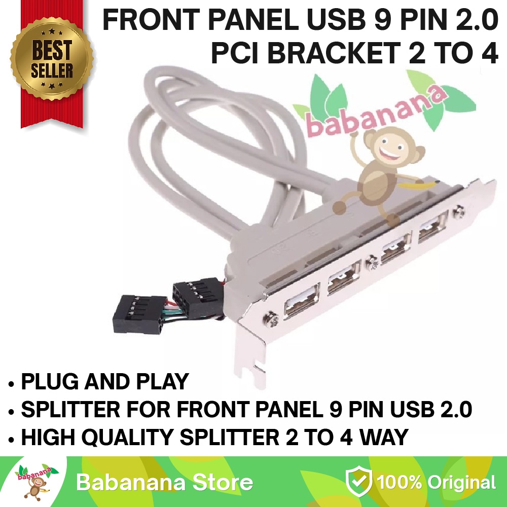 Jual Kabel Splitter USB 2.0 9 Pin 2 To 4 Port Pc Cabang Back Slot Pci ...