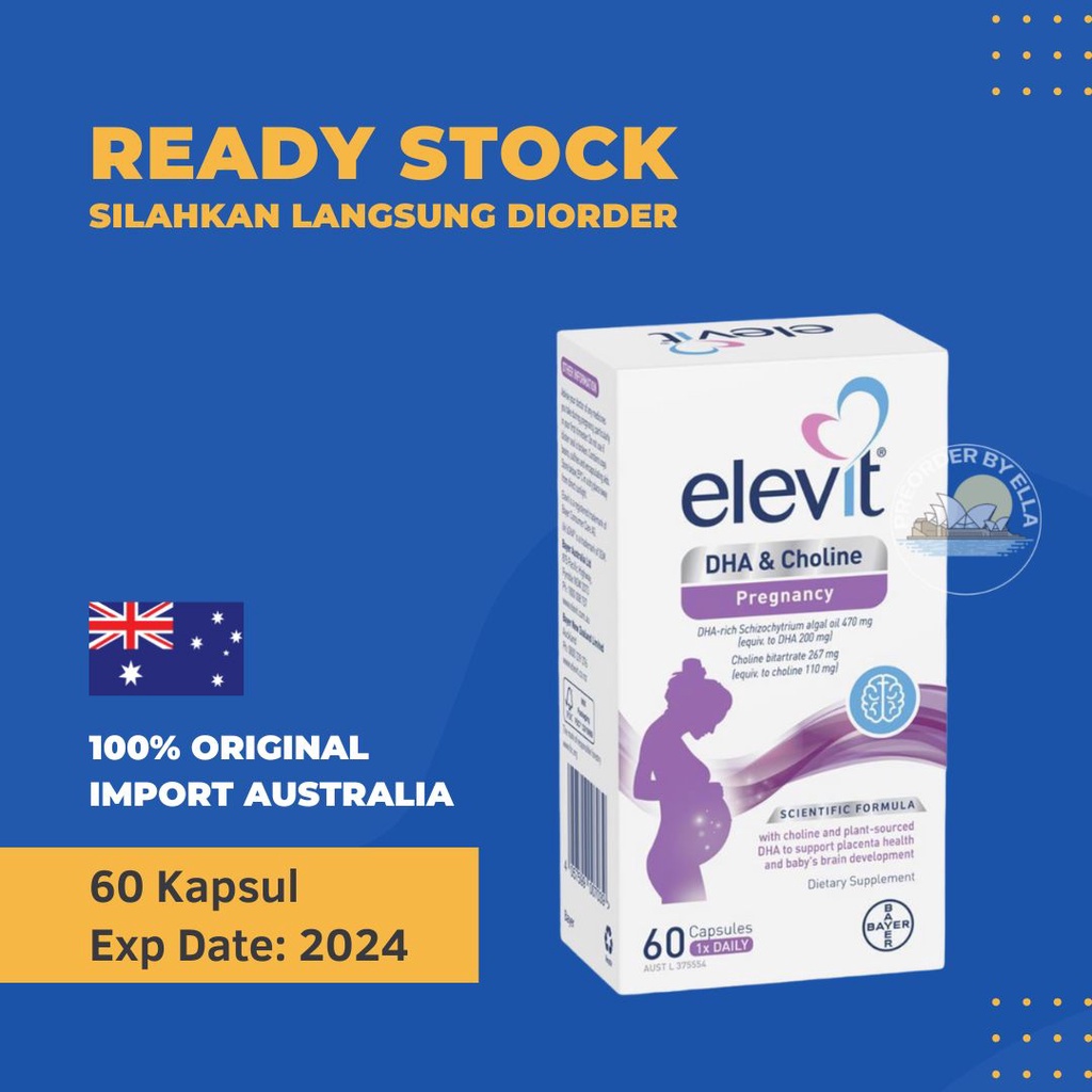 Jual Elevit DHA + Choline for Pregnancy 60 Capsules / Kapsul (Australia