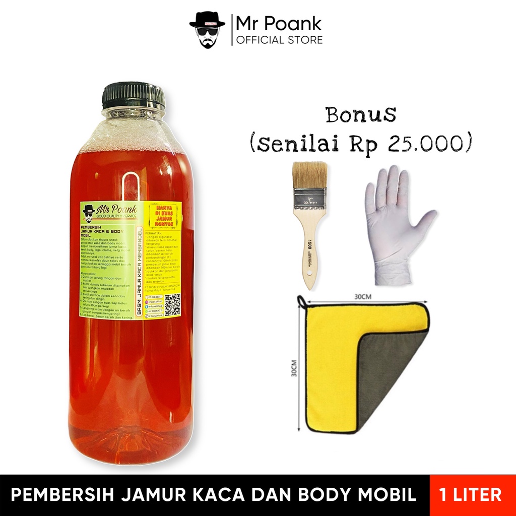 Jual Mr Poank Obat Cairan Pembersih Jamur Kaca Mobil Dan Kerak Body Mobil Paling Ampuh 1 Liter