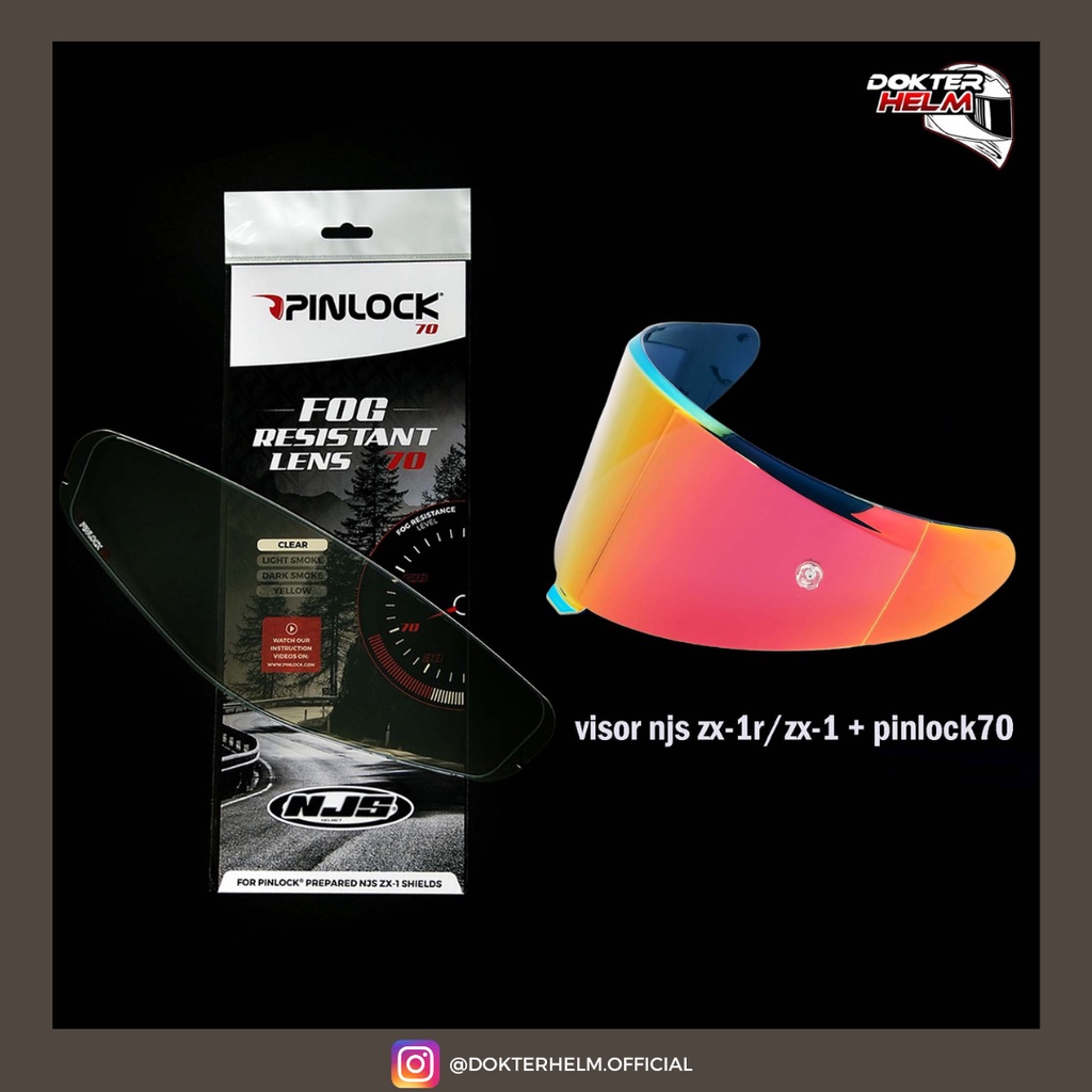 Jual PAKET HEMAT KACA VISOR NJS ZX-1R ZX 1 + PINLOCK 70 HELM FULL FACE