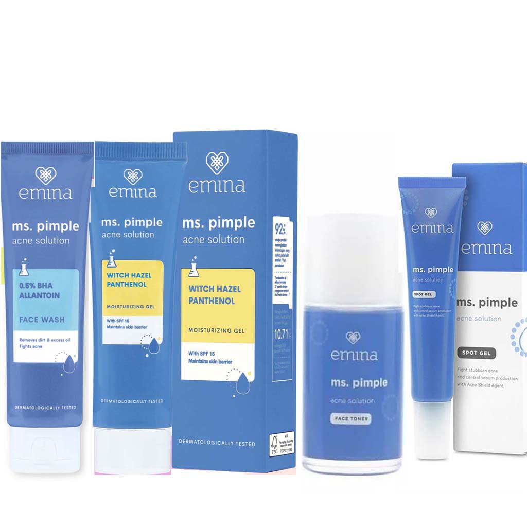 Jual Emina Ms. Pimple Acne Solution(Moisturizing Gel/Face Wash/Face