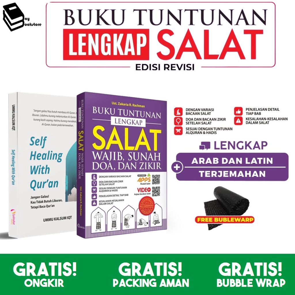 Jual Buku Tuntunan Lengkap Salat Wajibsunnahdan Zikir And Self Healing With Quran Shopee 8414