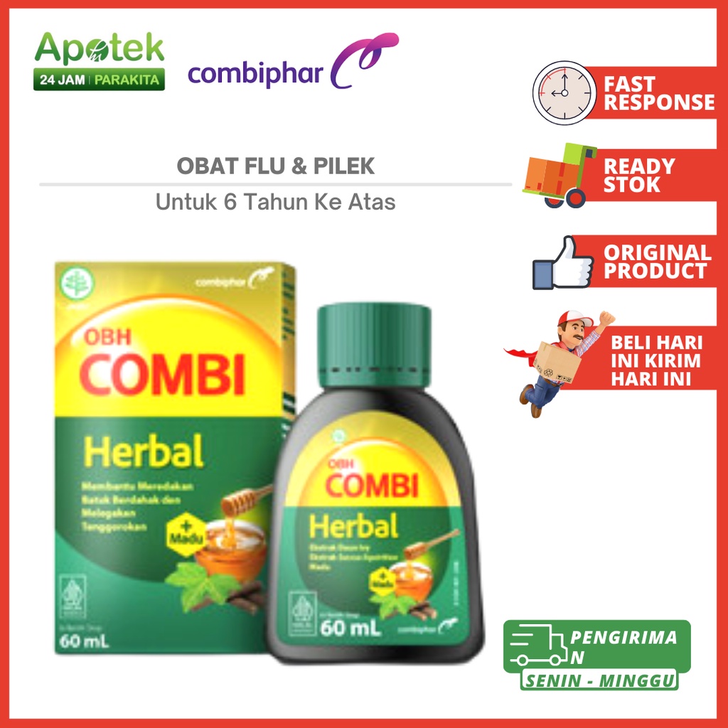 Jual OBH Combi Herbal Untuk Batuk Kering Dan Berdahak Plus Madu