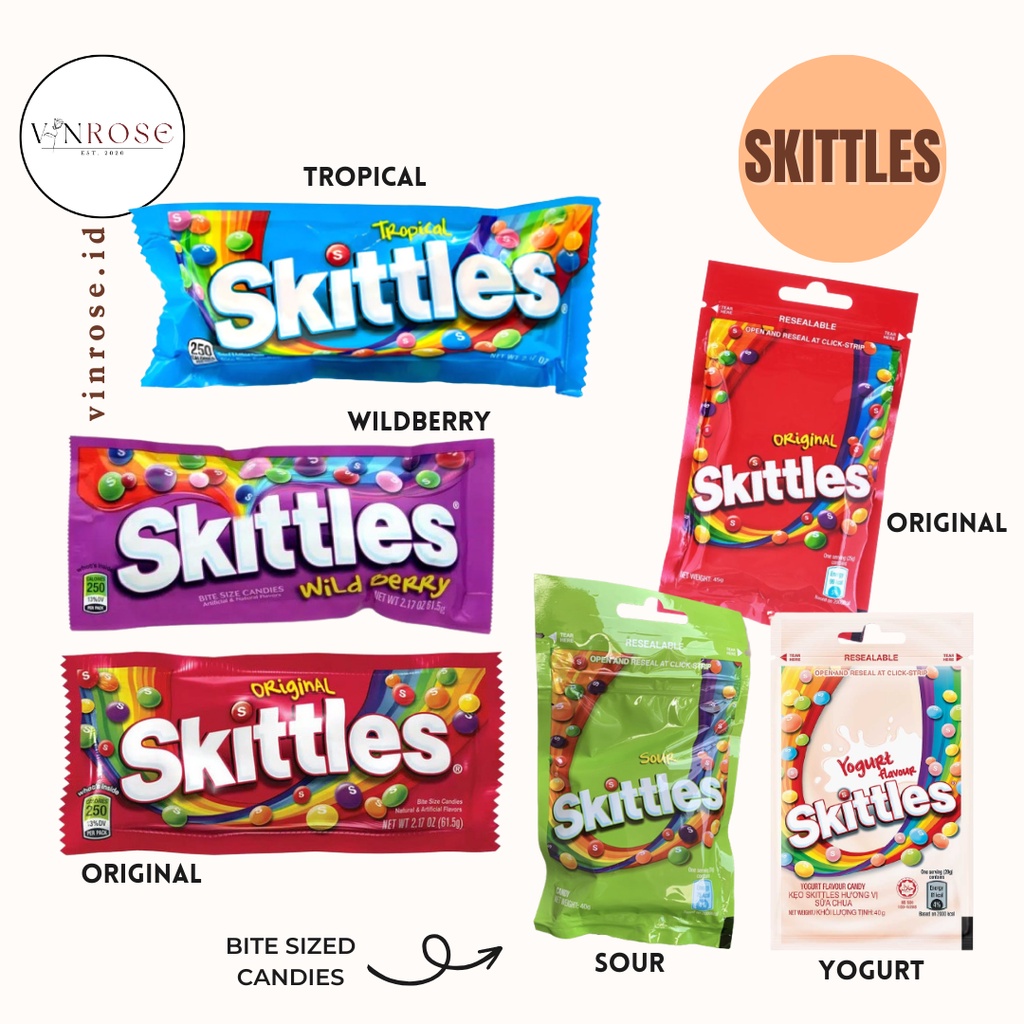 Jual Skittles Korea Original/ Wild Berry/ Tropical/ SMALL PACK ORIGINAL ...