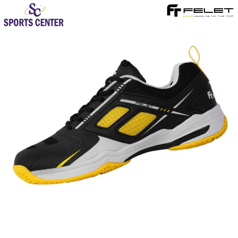 Jual Special Price Sepatu Badminton Felet F-Unit / F Unit Black Yellow ...