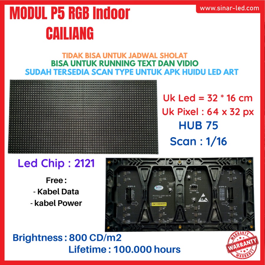 Jual Panel Module Model Led P5 Rgb Indoor Full Color Smd Running Text