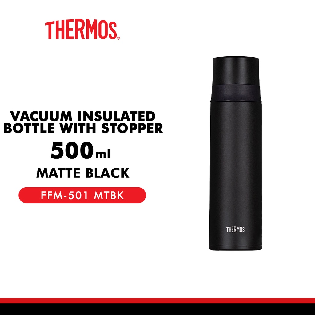 Thermos Water bottle Stainless slim bottle Matte black 500ml FFM-501 MTBK//  Lid 