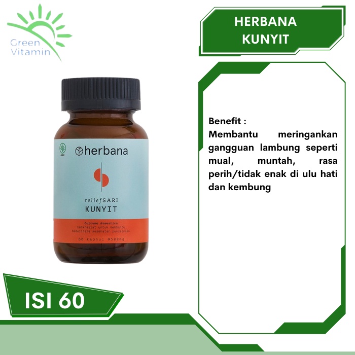 Jual HERBANA Relief Sari Kunyit 60 Kapsul Shopee Indonesia