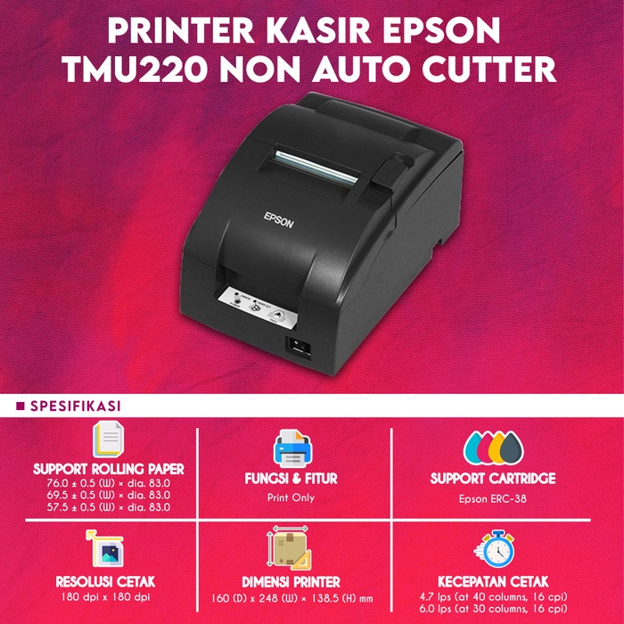 Jual Printer Dot Matrix Epson Tmu220 D Tm 220 D 220d Manual Cutter Shopee Indonesia 4454