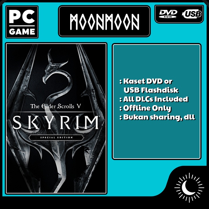 Jual The Elder Scrolls V Skyrim Special Edition Full DLCs Game PC ...