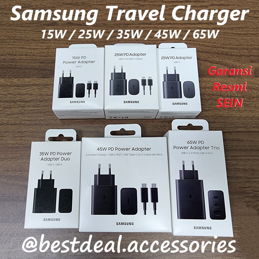 Samsung 25W 35W 45W 65W Charger Super Fast Charging Resmi TAM SEIN