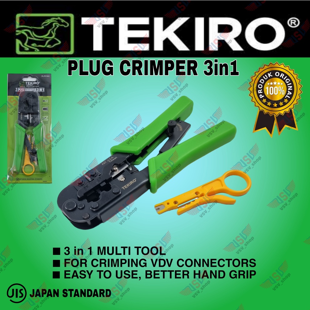 Jual Tekiro Tang Crimping Rj45 Rj11 Plug Crimper 3in1 Crimping 8p 6p Shopee Indonesia