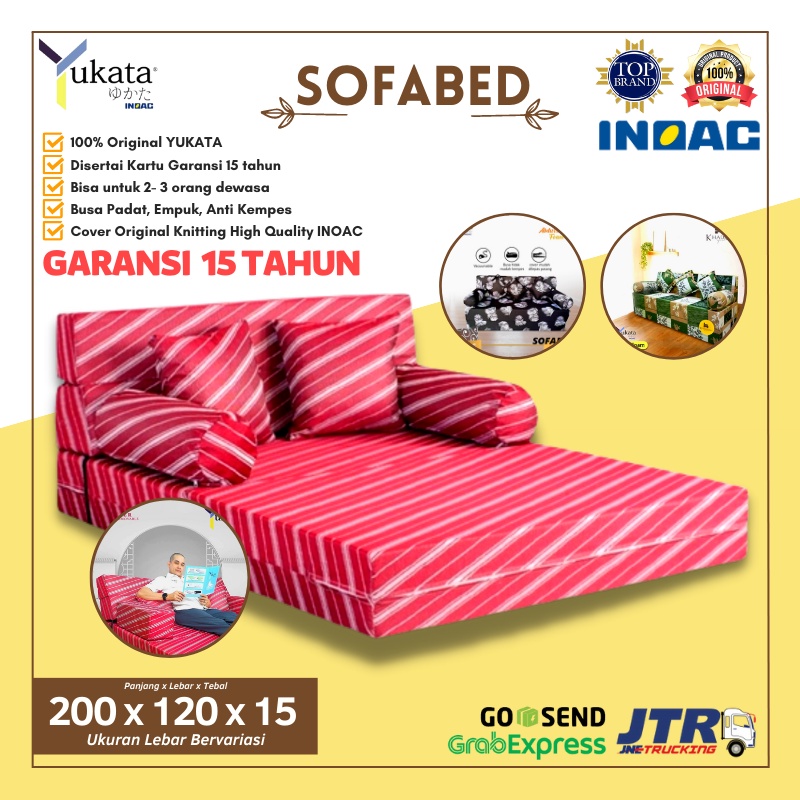 Jual SOFA BED SOFABED INOAC YUKATA LIPAT 100 ORIGINAL [TEBAL 15 CM