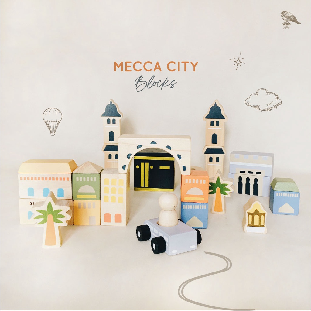 Jual WOH Projects | Mecca City Wooden Blocks, Mainan Kayu Kota Mekah ...