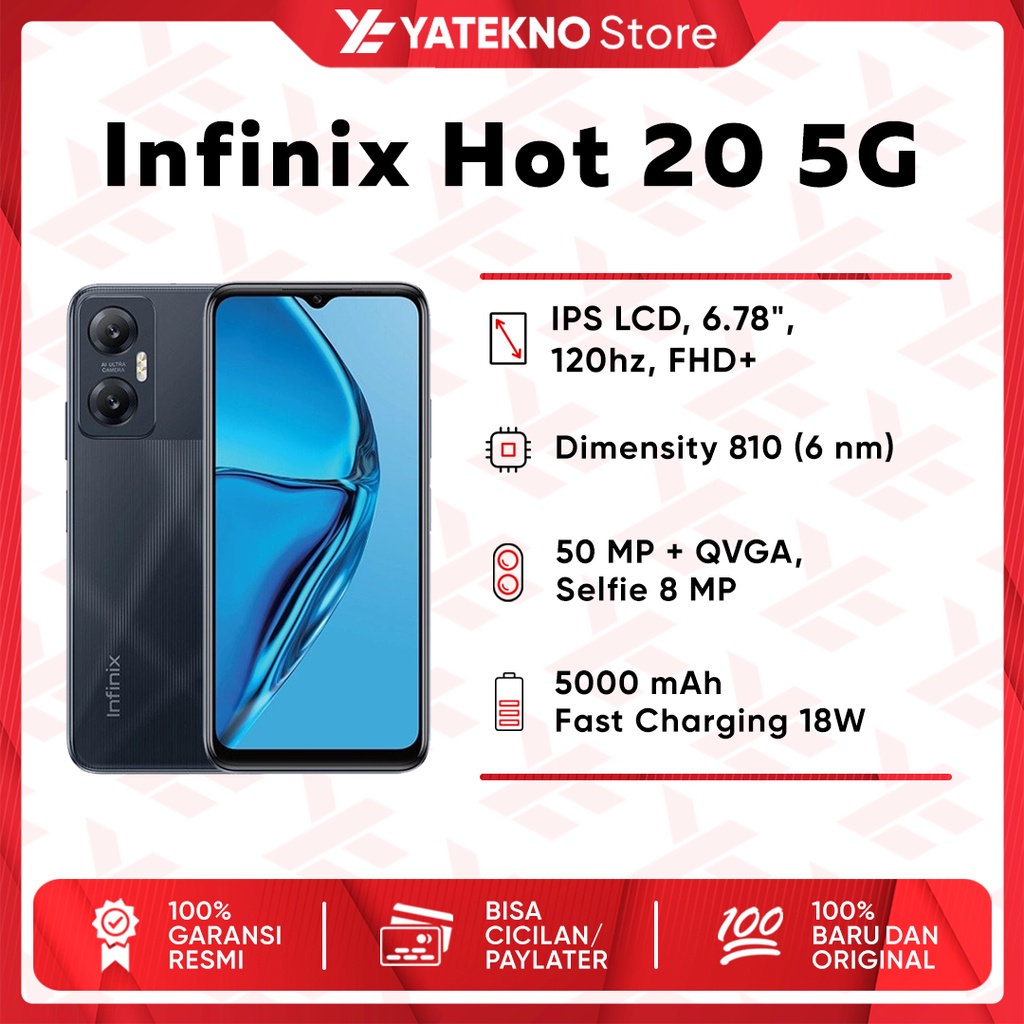 Jual (ORIGINAL) Infinix Hot 20 5G 4/128GB GARANSI RESMI ~ NEW | Shopee ...