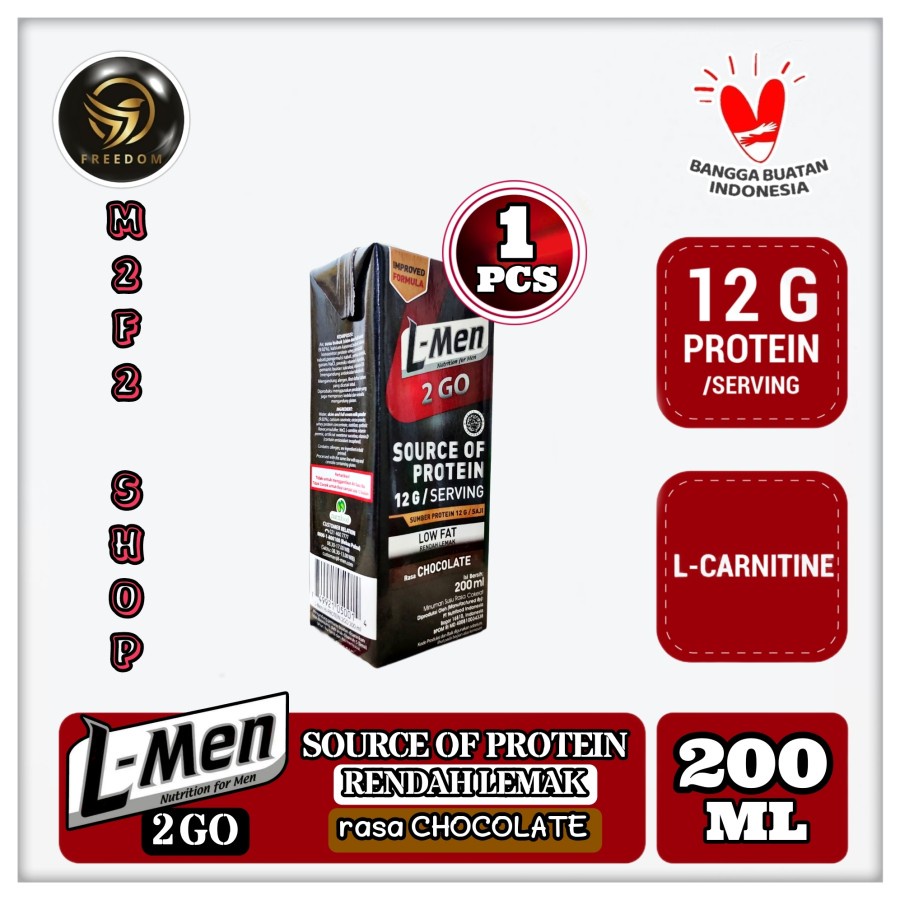 Jual L-Men High Protein 2 Go Low Fat Cokelat UHT Kotak - 200 ml ...