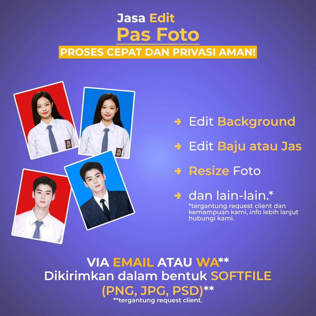 Jual Jasa Edit Pas Foto, Edit Background Foto, Ganti Ukuran Foto, Dan ...