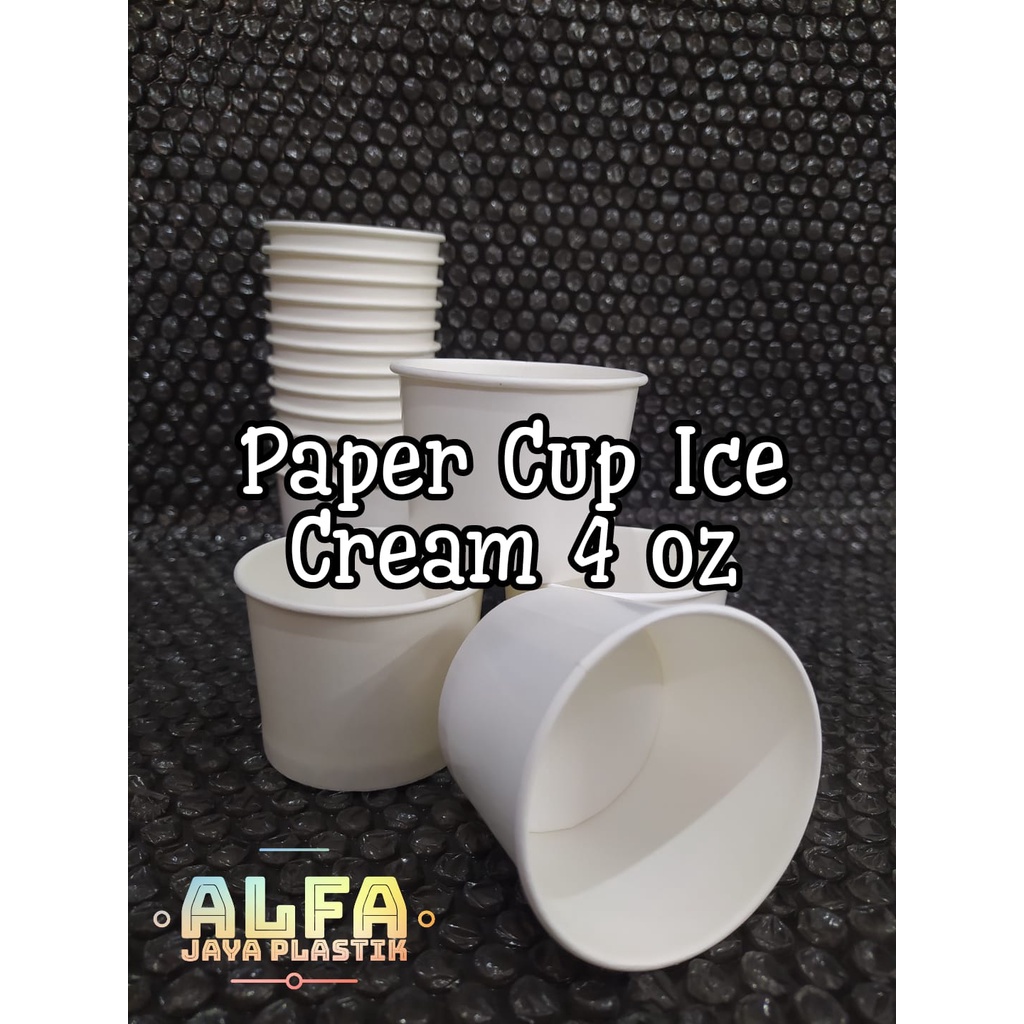 Jual Paper Cup Ice Cream uk 4oz Polos / Cup kertas | Shopee Indonesia