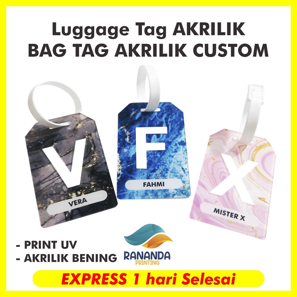 Jual Bagg TAG Akrilik custom gantungan koper Shopee Indonesia