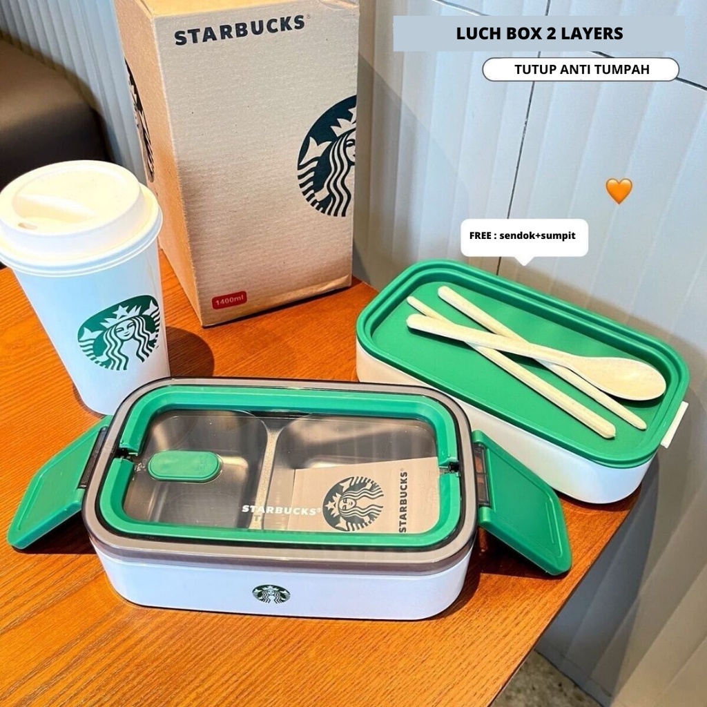 Jual STARBUCKS Lunch Box Original kotak bekal 1400ml Shopee Indonesia