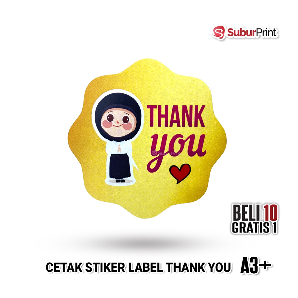 Jual Cetak Stiker Print Sticker Label Thank You Cutting Custom Sesuai