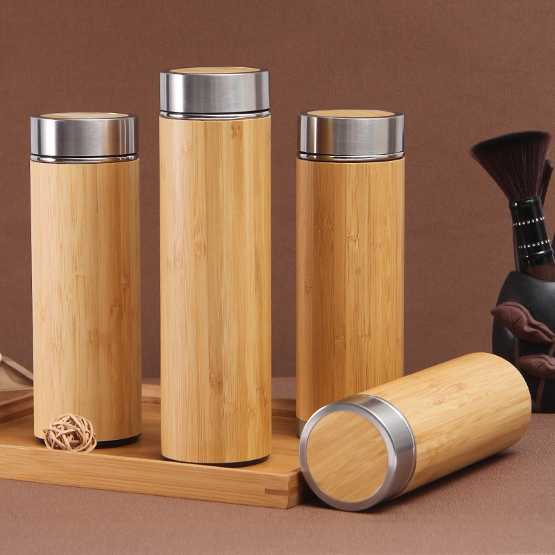 Jual TUMBLER TERMOS BAMBOO VAKUUM AIR PANAS DAN DINGIN - TERMOS BAMBU ...